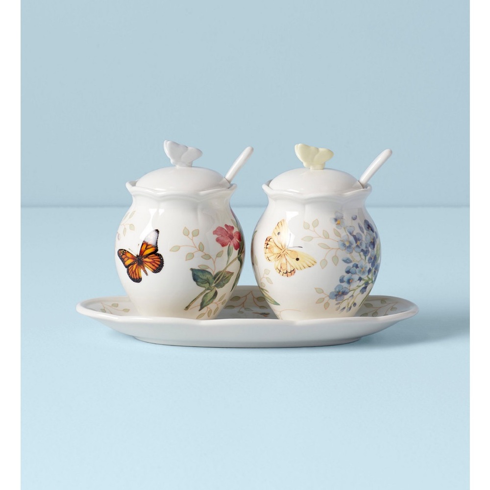 Lenox Butterfly Meadow Condiment Set Never used in perfect condition.Great price